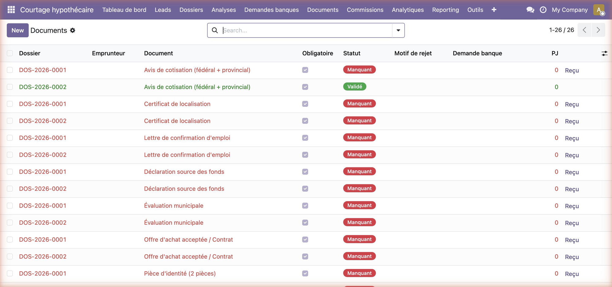 Portail client — Dépôt de documents