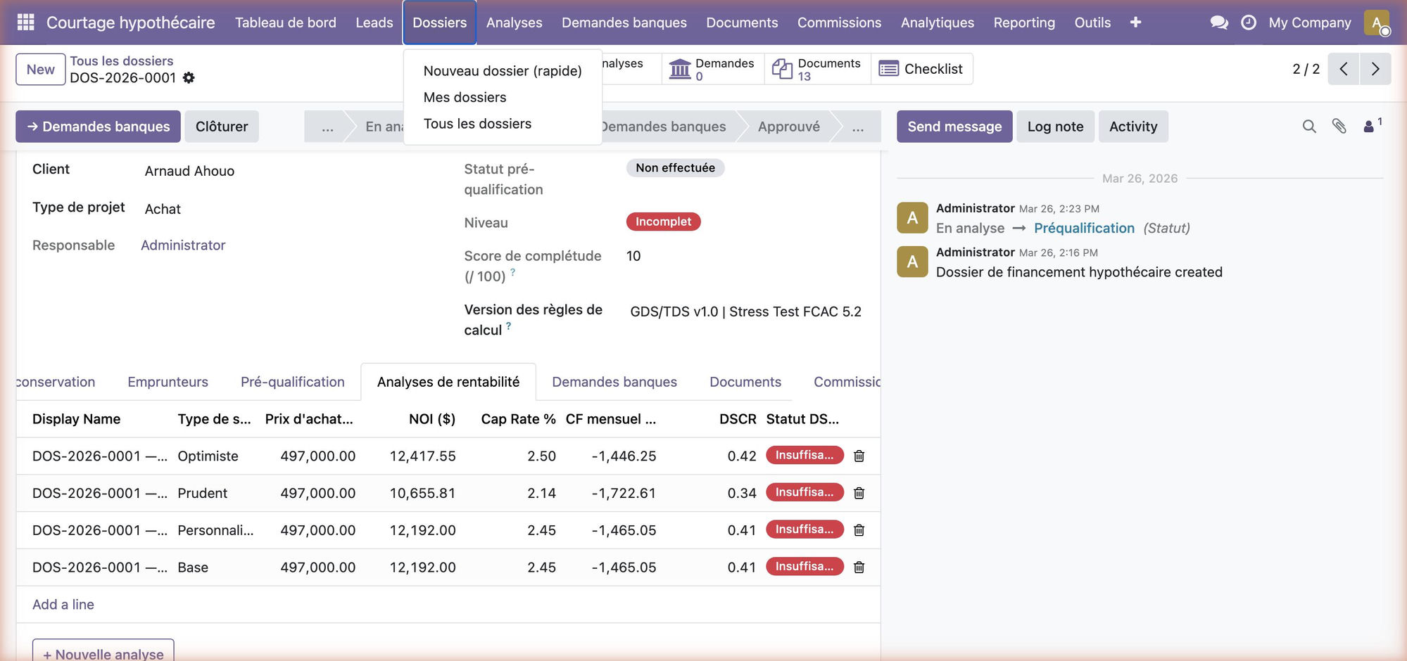 Reporting et pilotage — Rapports et exports